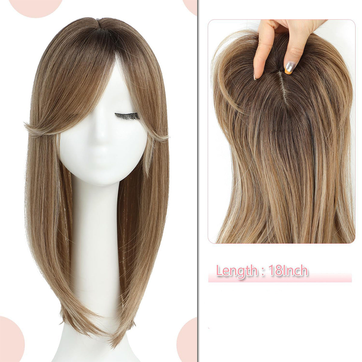 Topper Layered Hair Hairpieces with Bangs for Women with Thinning Hair