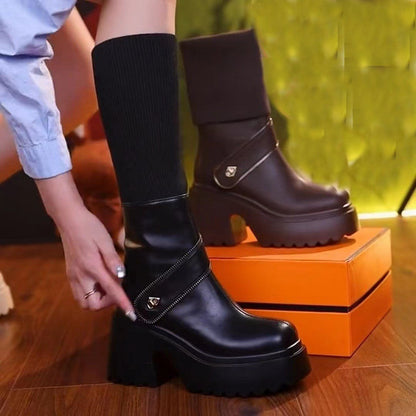 🔥Hot Sale/Free Shipping🔥Women's Platform Chunky Heel Knee High Boots（49% OFF）