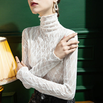 Chic Turtleneck Lace Bottoming Shirt - Best Gift for Her