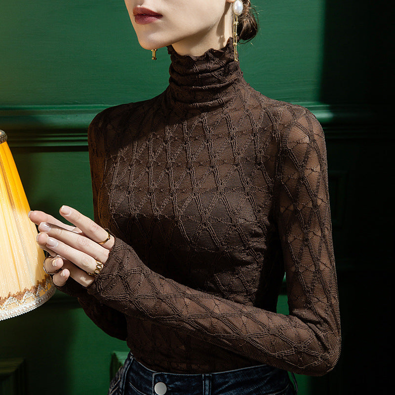 Chic Turtleneck Lace Bottoming Shirt - Best Gift for Her