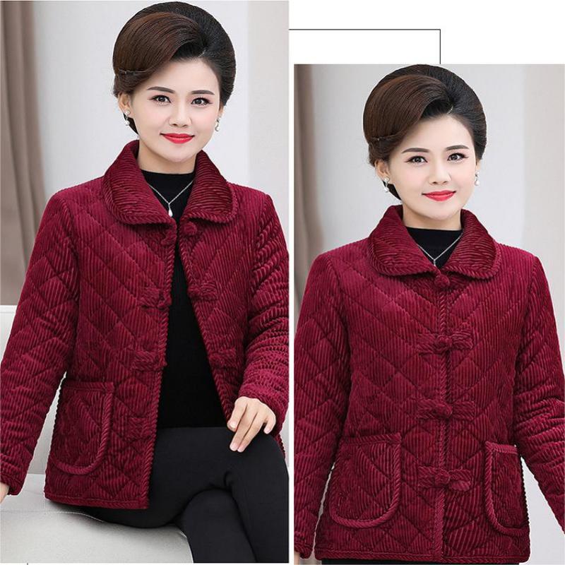 Mom's Gift - Winter Solid Color Warm Middle-Aged Women's Jacket