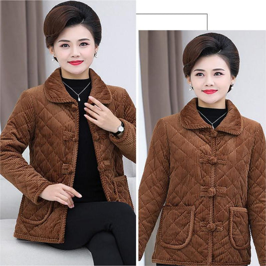 Mom's Gift - Winter Solid Color Warm Middle-Aged Women's Jacket