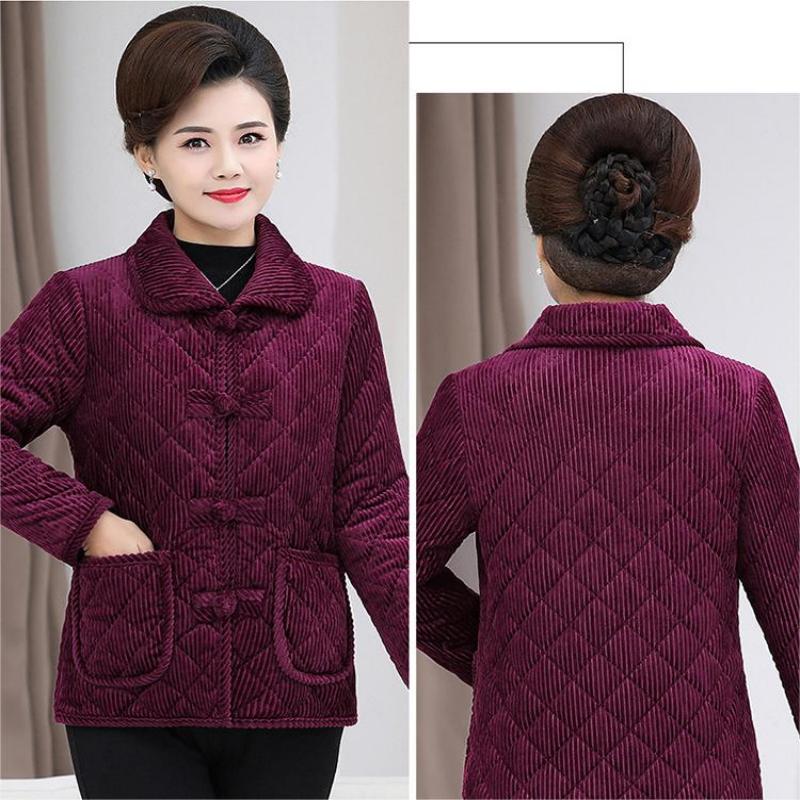 Mom's Gift - Winter Solid Color Warm Middle-Aged Women's Jacket