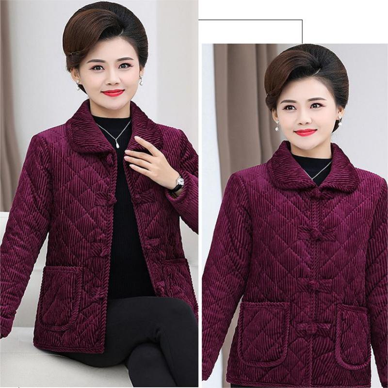 Mom's Gift - Winter Solid Color Warm Middle-Aged Women's Jacket