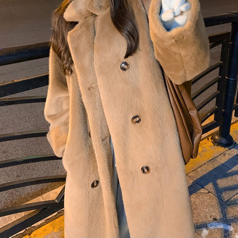 🎁ideal gift 👍Women's Elegant Long Faux Fur Coat