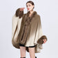 🔥🎅Christmas sale 50% OFF🔥🎁[Best Gift For Her] Gradient Color Faux Rabbit Fur Collar Shawl Cape