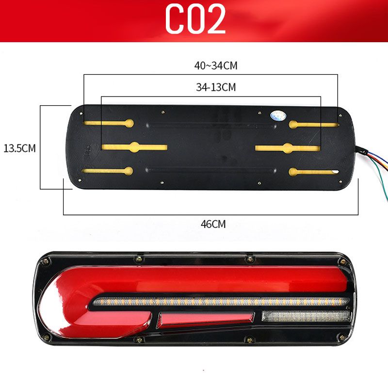 2pcs Bright LED Guide Tail Lights for Trucks