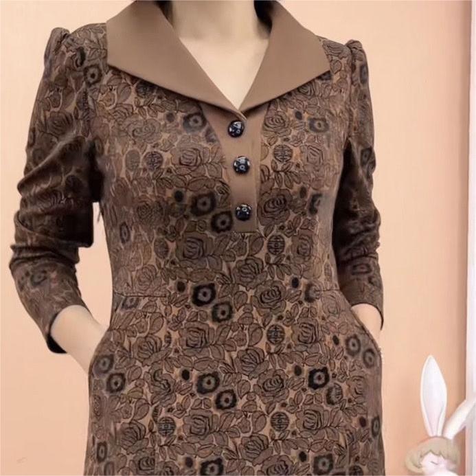 🔥✨HOT SALE 🔥✨Gift Choice - Lapel V-neck Slim Fashion Long Sleeve A-line Dress(49%OFF)