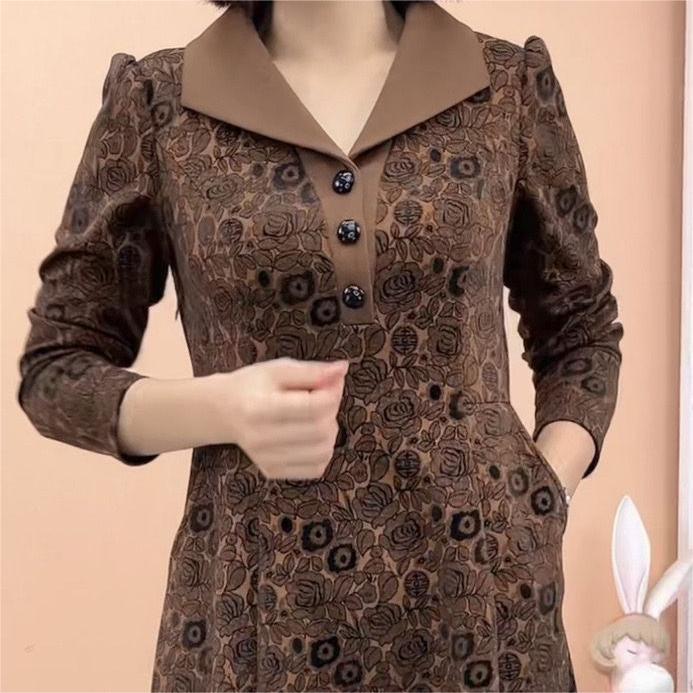 🔥✨HOT SALE 🔥✨Gift Choice - Lapel V-neck Slim Fashion Long Sleeve A-line Dress(49%OFF)