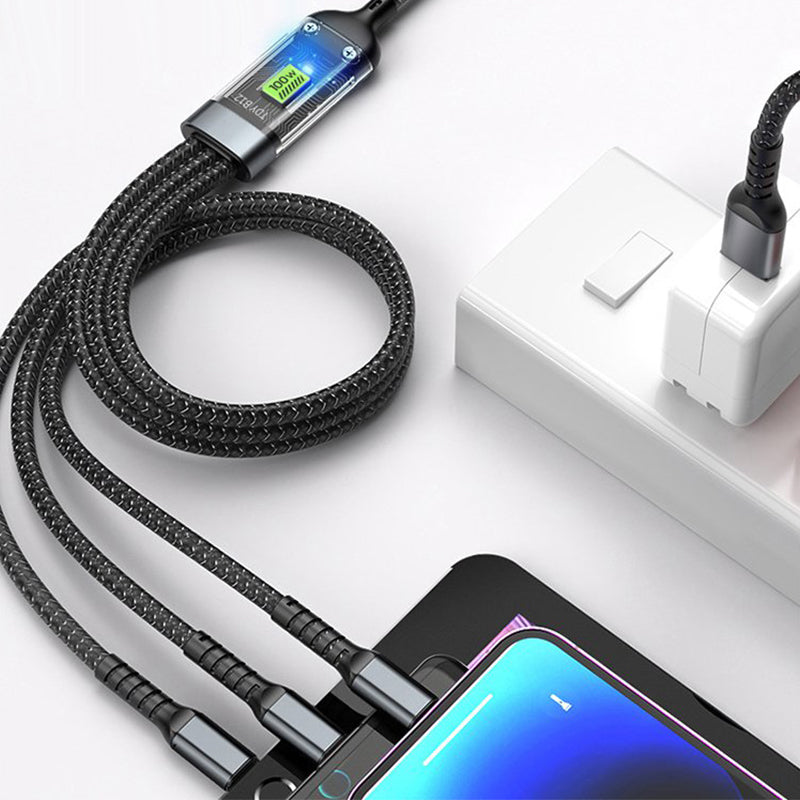 🔥✨Christmas promotion 🎅🎁Super value package--Transparent Luminous 3-in-1 Super Fast Charging Cable