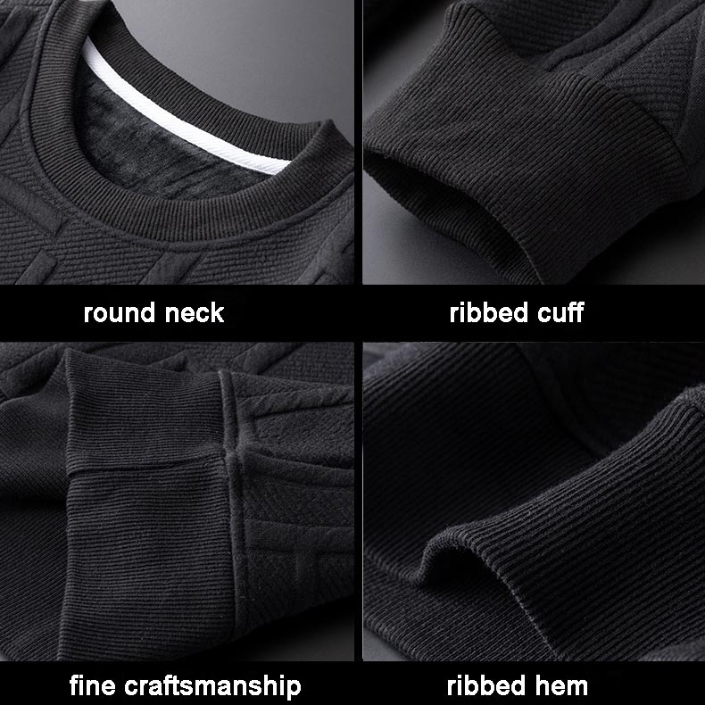 Men’s Thickened Plush-lined Round Neck Sweatshirt - Best Gift