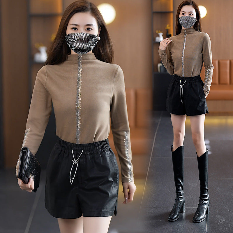 [Exquisite Gift] Fashion Sparkling Warm Slim Fit Bottoming Shirt for Women