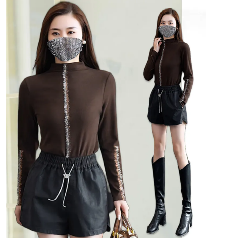 [Exquisite Gift] Fashion Sparkling Warm Slim Fit Bottoming Shirt for Women