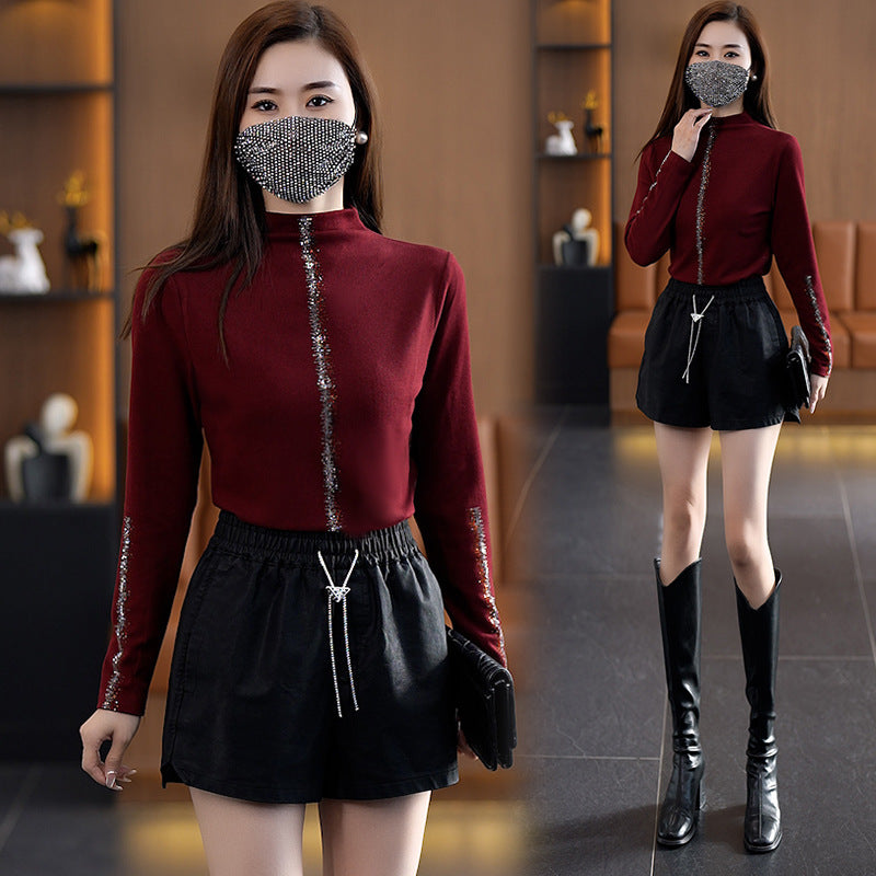 [Exquisite Gift] Fashion Sparkling Warm Slim Fit Bottoming Shirt for Women