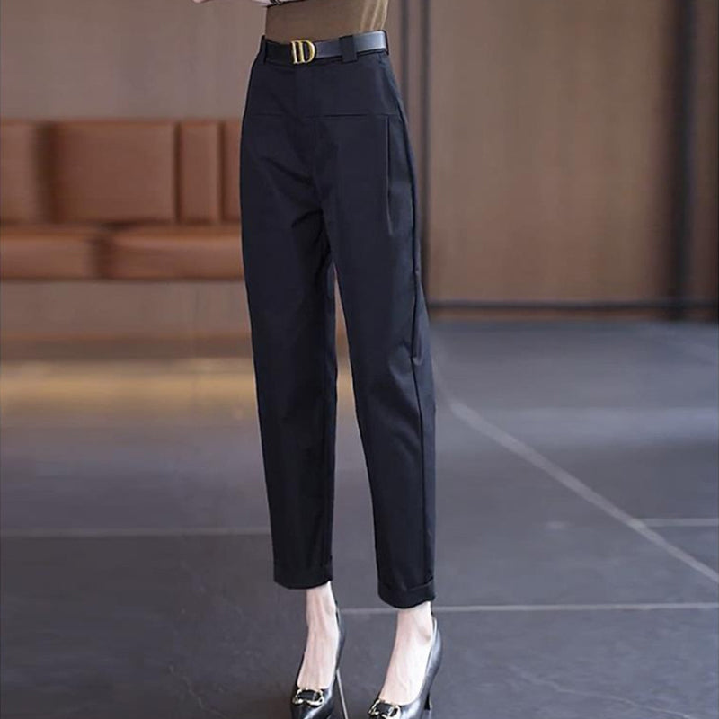 Ideal Gift - Women's Slim-Fit High-Waisted Draped Casual Pants