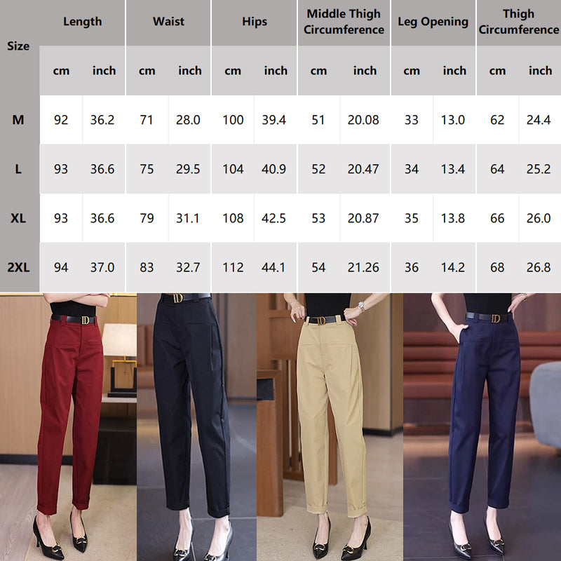 Ideal Gift - Women's Slim-Fit High-Waisted Draped Casual Pants