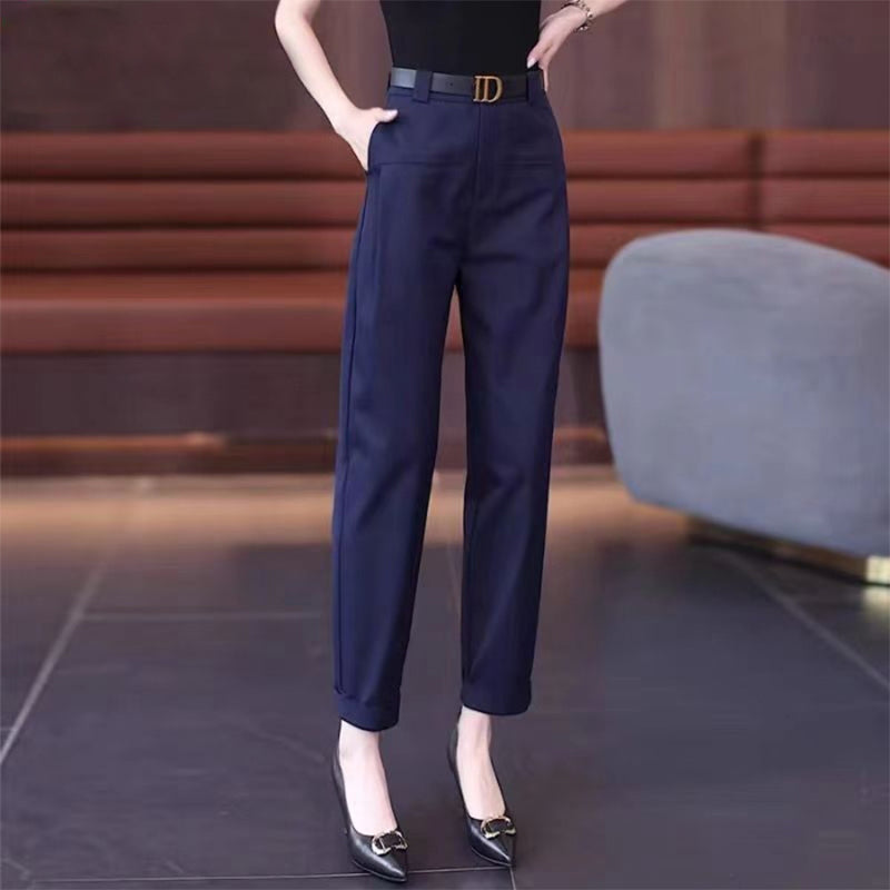 Ideal Gift - Women's Slim-Fit High-Waisted Draped Casual Pants