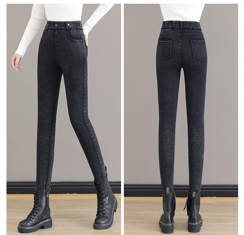 Women's High Waist Slim Stretch Warm Skinny Jeans