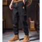 Men's Fashion Casual Loose Pockets Spliced Solid Color Trousers
