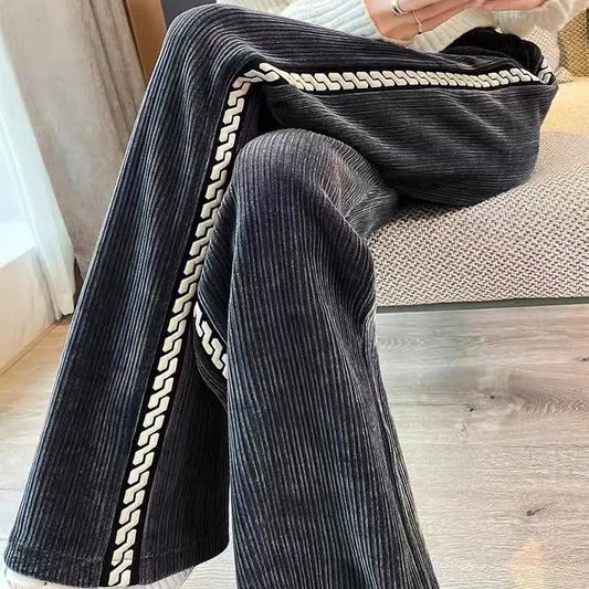 Women’s Chenille Fabric Wide-Legged Pants