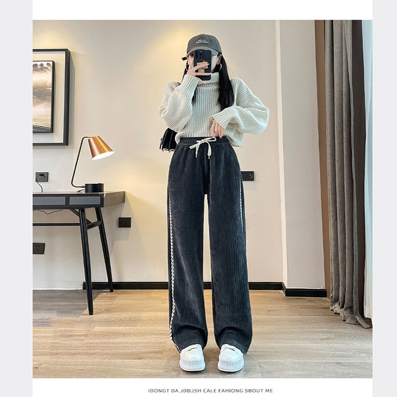 Women’s Chenille Fabric Wide-Legged Pants