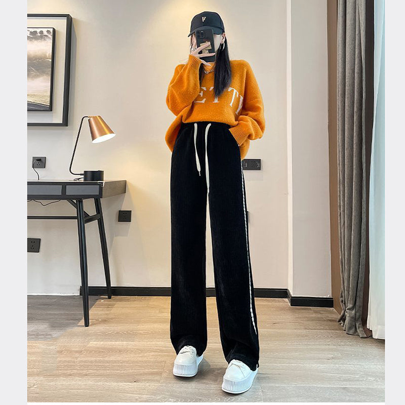 Women’s Chenille Fabric Wide-Legged Pants