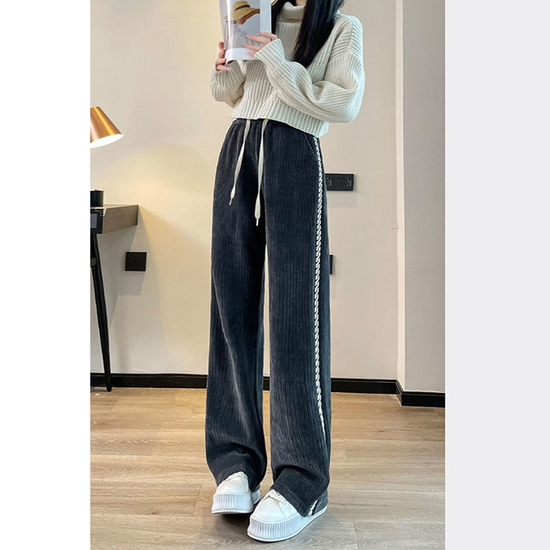 Women’s Chenille Fabric Wide-Legged Pants