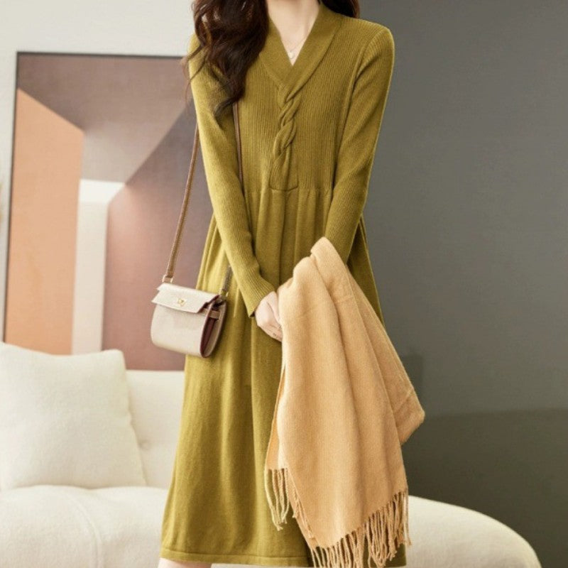 Long Sleeve Knitted Dress for Women