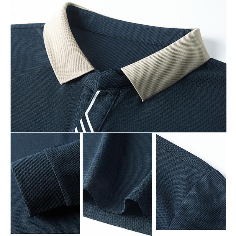 💖Men's Business Casual Solid Color Lapel Base T-shirt