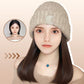 Women’s Knitted Beanie Hat with Hair Extension