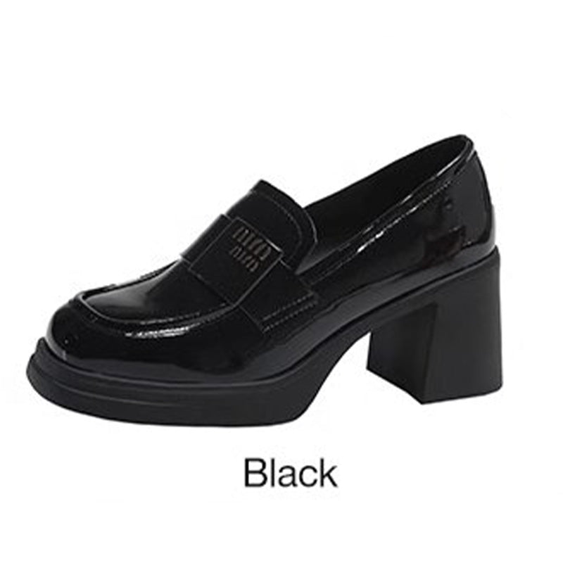 👠Hot Sale🥰-Square Toe Slip-On Loafers Leather Shoes