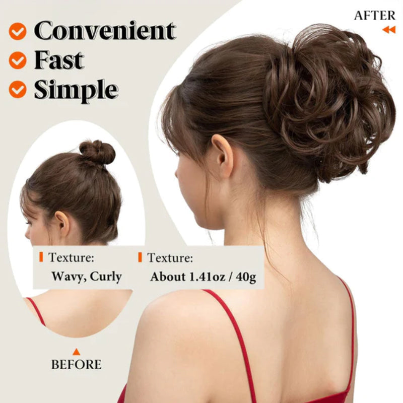 Messy Side Comb Clip In Bun Hair Accessory