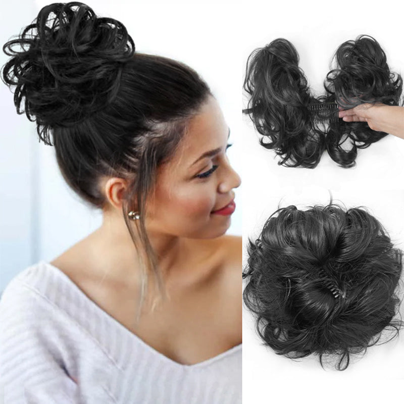 Messy Side Comb Clip In Bun Hair Accessory