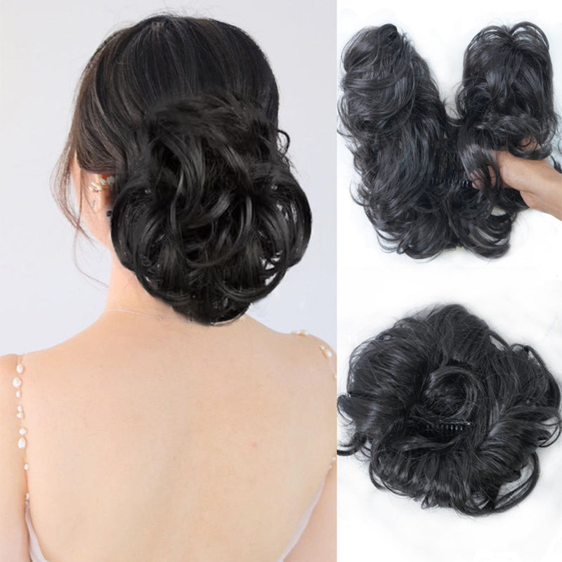 Messy Side Comb Clip In Bun Hair Accessory