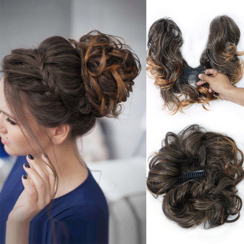 Messy Side Comb Clip In Bun Hair Accessory