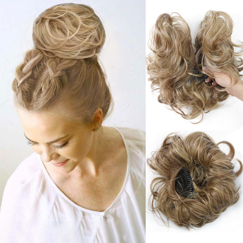 Messy Side Comb Clip In Bun Hair Accessory