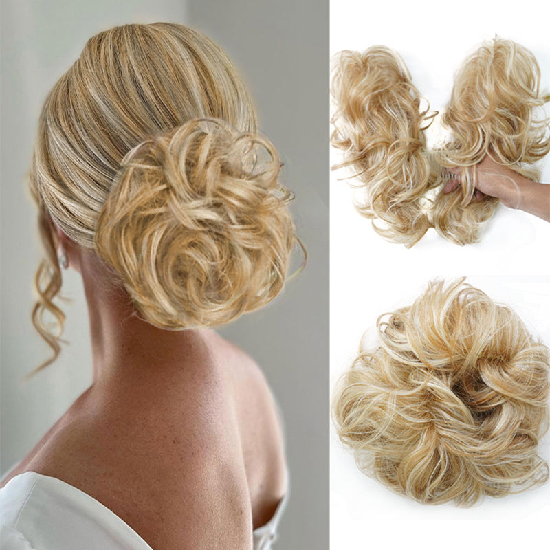 Messy Side Comb Clip In Bun Hair Accessory