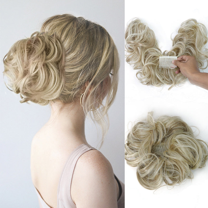 Messy Side Comb Clip In Bun Hair Accessory