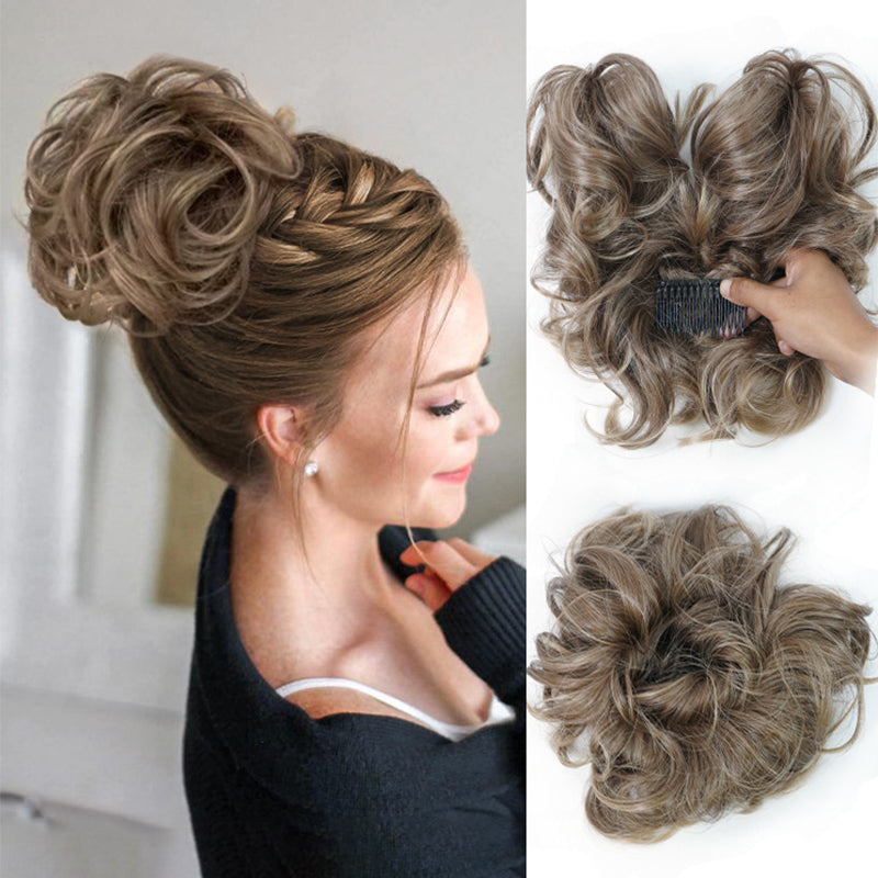 Messy Side Comb Clip In Bun Hair Accessory