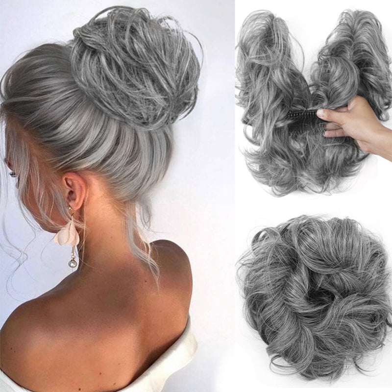 Messy Side Comb Clip In Bun Hair Accessory