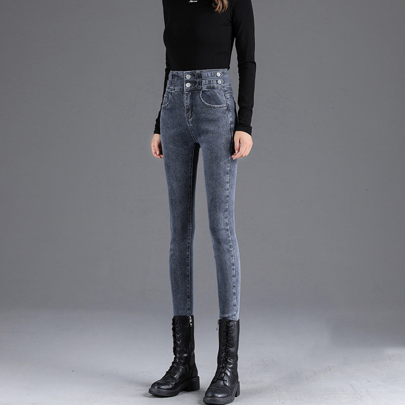 Women's High-Waisted Thick Plush - Lined Skinny Jeans