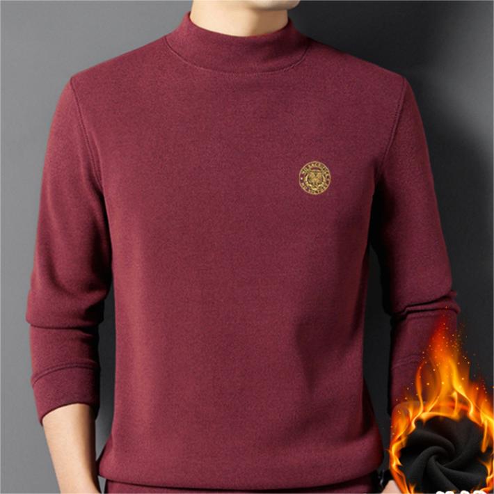 Men's Thickened Mock Neck Warm Solid Sweatshirt