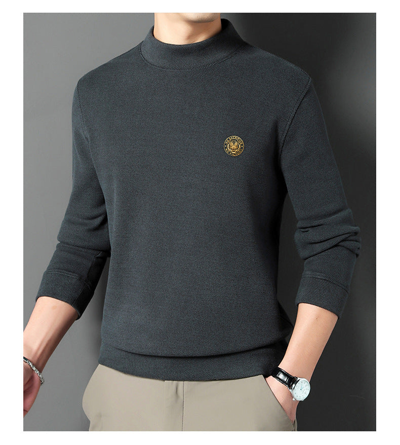 Men's Thickened Mock Neck Warm Solid Sweatshirt