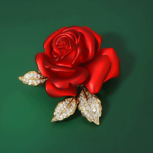 High-Quality Enameled Rose Brooch For Mum Or Wife