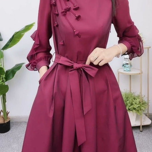 🌺🎉50% discount on new spring products🔥- Exquisite Long Sleeve Tie Waist Dress