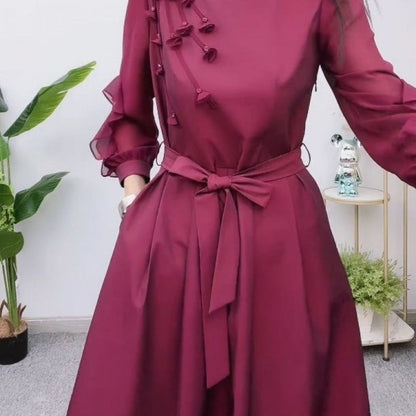 🌺🎉50% discount on new spring products🔥- Exquisite Long Sleeve Tie Waist Dress