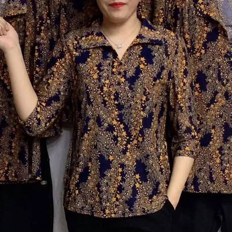 Women's Casual Printed Lapel Shirt