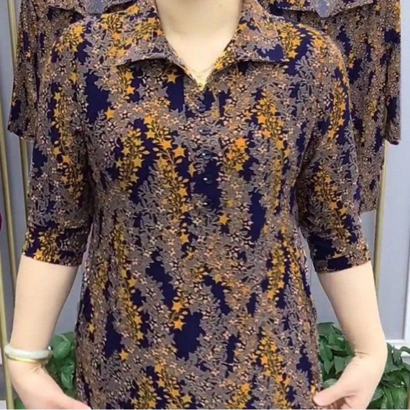 Women's Casual Printed Lapel Shirt