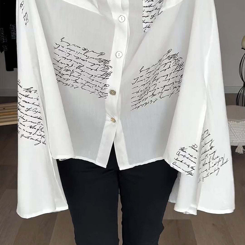 Women's Long Sleeve Print Fashion Lapel Shirt