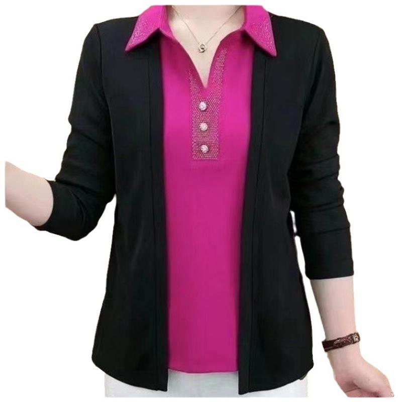 🎉New Product Launch💐– Women's 2-in-1 Shiny Lapel Top（51% OFF🔥）